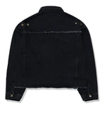 オーワイ(OY)  CUTTING DENIM JACKET-BLACK