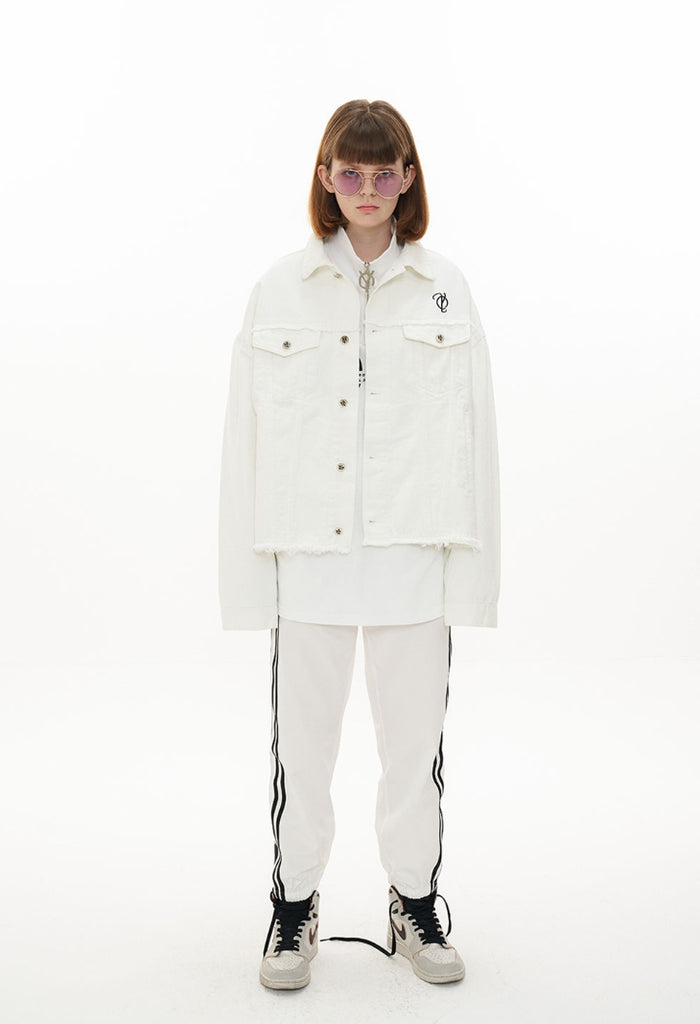 オーワイ(OY)  CUTTING DENIM JACKET-CREAM