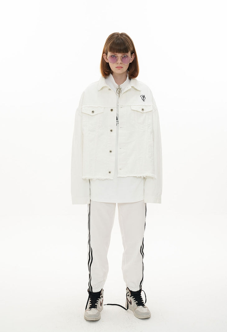 オーワイ(OY)  CUTTING DENIM JACKET-CREAM