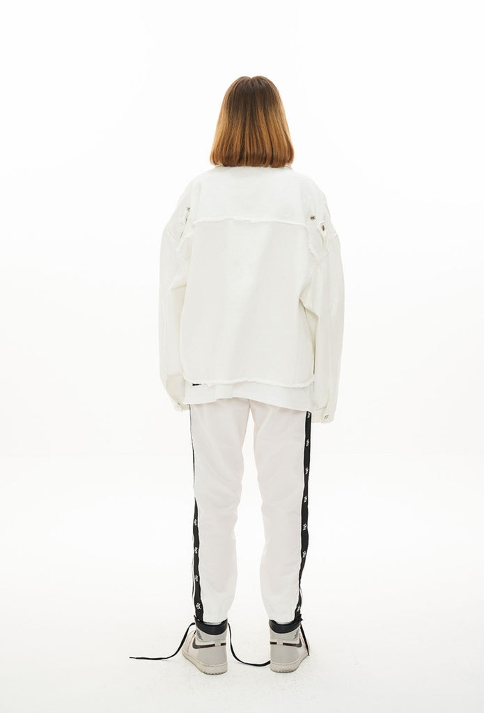 オーワイ(OY)  CUTTING DENIM JACKET-CREAM