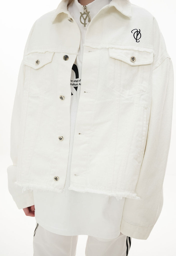 オーワイ(OY)  CUTTING DENIM JACKET-CREAM