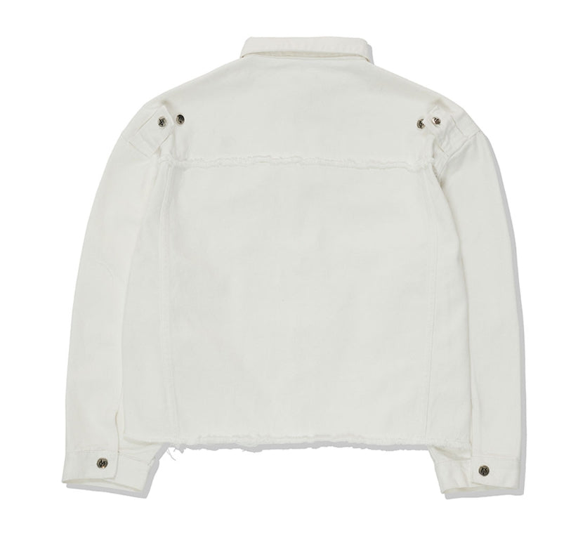 オーワイ(OY)  CUTTING DENIM JACKET-CREAM