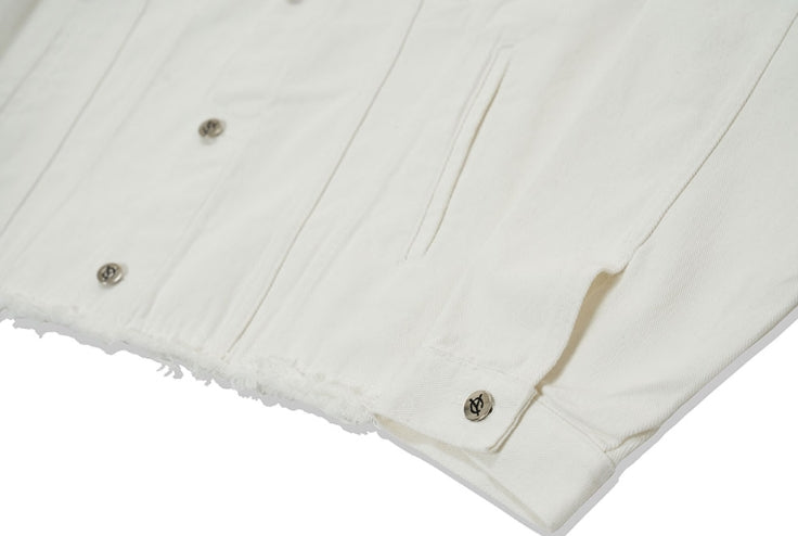 オーワイ(OY)  CUTTING DENIM JACKET-CREAM