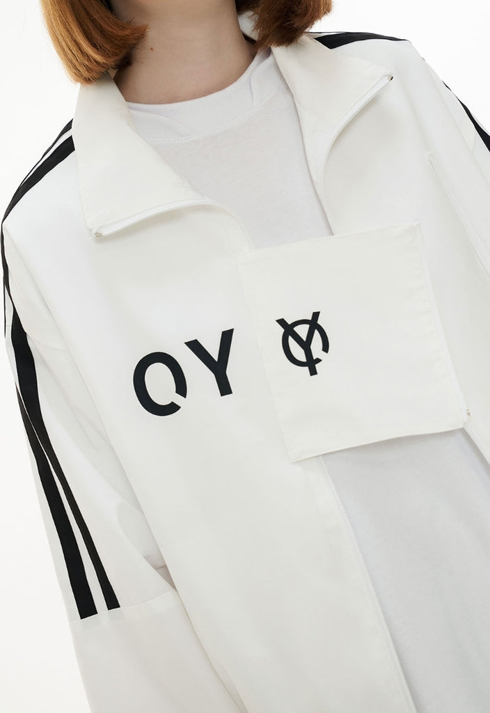 オーワイ(OY)  TAPE BLOCK JACKET-WHITE