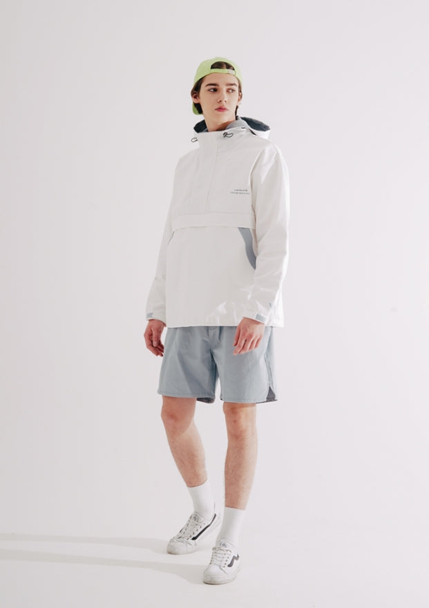 ダブルユーブイプロジェクト(WV PROJECT) SAND HOODIE ANORAK WHITE BLUE HOOT7371