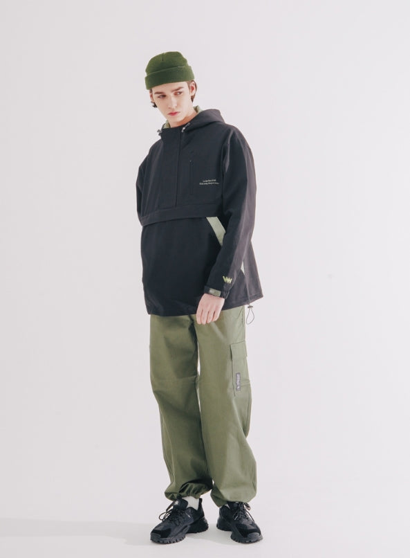 ダブルユーブイプロジェクト(WV PROJECT) SAND HOODIE ANORAK BLACK HOOT7371