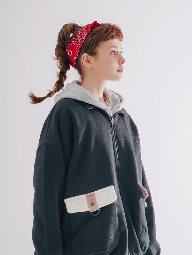 ダブルユーブイプロジェクト(WV PROJECT) SLEEPING ZIP-UP BLACK JJOT7358