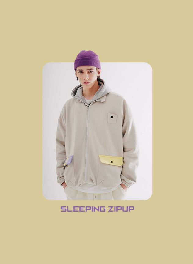 ダブルユーブイプロジェクト(WV PROJECT) SLEEPING ZIP-UP GRAYBEIGE JJOT7358