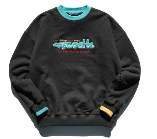 ダブルユーブイプロジェクト(WV PROJECT)  CASSETTE SWEAT SHIRTS BLACK SYMT7364