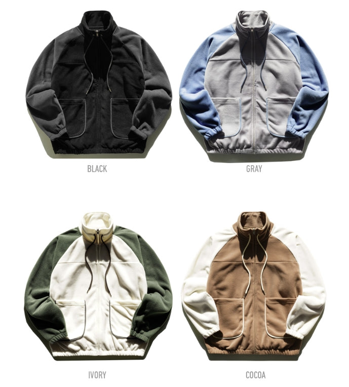 ティーダヴリューエヌ(TWN) COLOR BLOCK FLEECE JACKET 4COLOR SHOT3260
