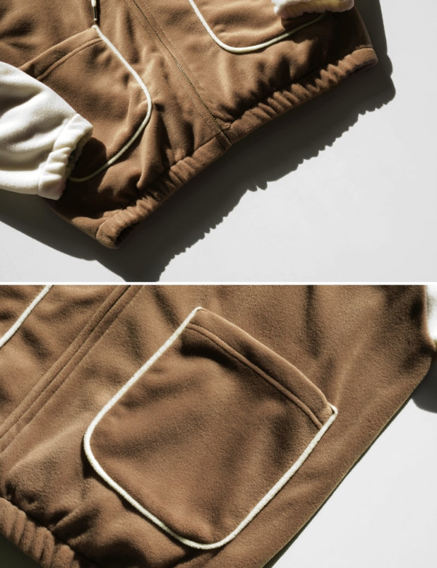 ティーダヴリューエヌ(TWN) COLOR BLOCK FLEECE JACKET 4COLOR SHOT3260
