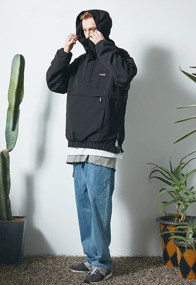 セイントペイン(SAINTPAIN)  SP SIDE ZIP LOGO ANORAK-BLACK