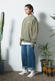 セイントペイン(SAINTPAIN)  SP PIGMENT VRTN LOGO CREW NECK-KHAKI