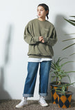 セイントペイン(SAINTPAIN)  SP PIGMENT VRTN LOGO CREW NECK-KHAKI