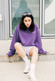 セイントペイン(SAINTPAIN)  SP PIGMENT VRTN LOGO CREW NECK-PURPLE