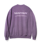 セイントペイン(SAINTPAIN)  SP PIGMENT VRTN LOGO CREW NECK-PURPLE
