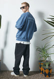 セイントペイン(SAINTPAIN)  SP PIGMENT VRTN LOGO CREW NECK-BLUE