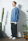 セイントペイン(SAINTPAIN)  SP PIGMENT VRTN LOGO CREW NECK-BLUE