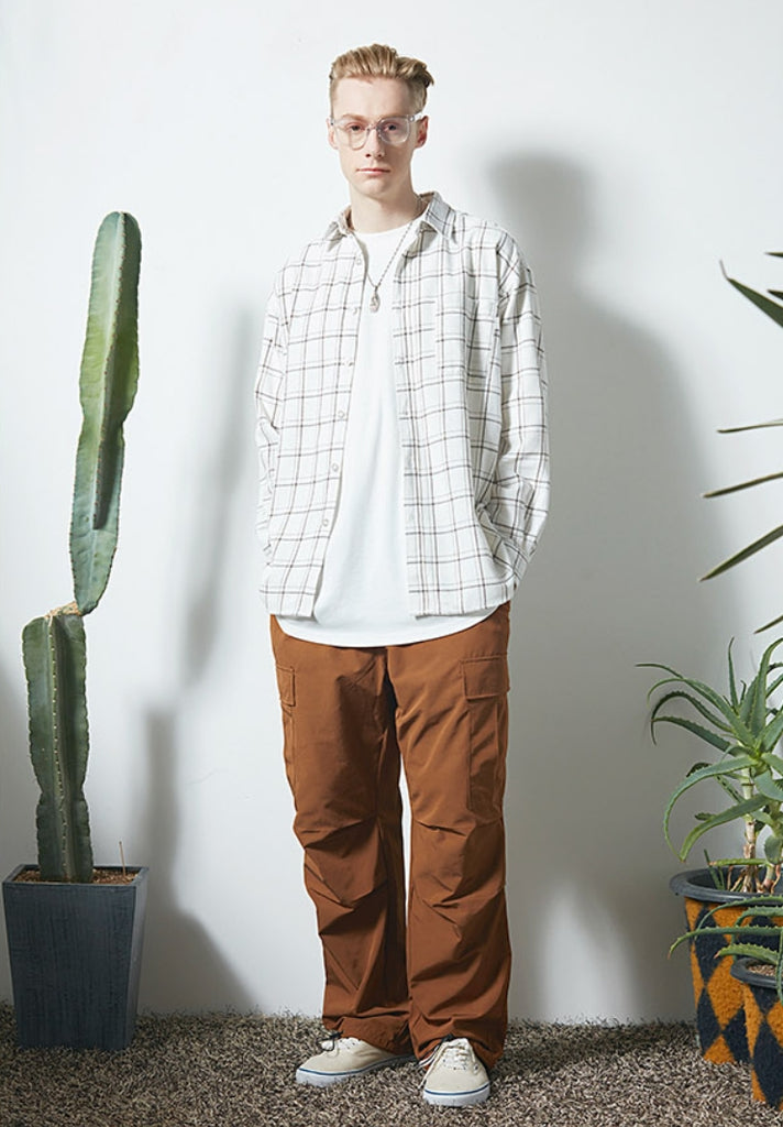 セイントペイン(SAINTPAIN) SP DOUBLE PANE CHECK SHIRTS-IVORY