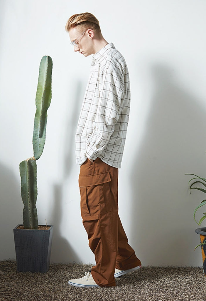 セイントペイン(SAINTPAIN) SP DOUBLE PANE CHECK SHIRTS-IVORY