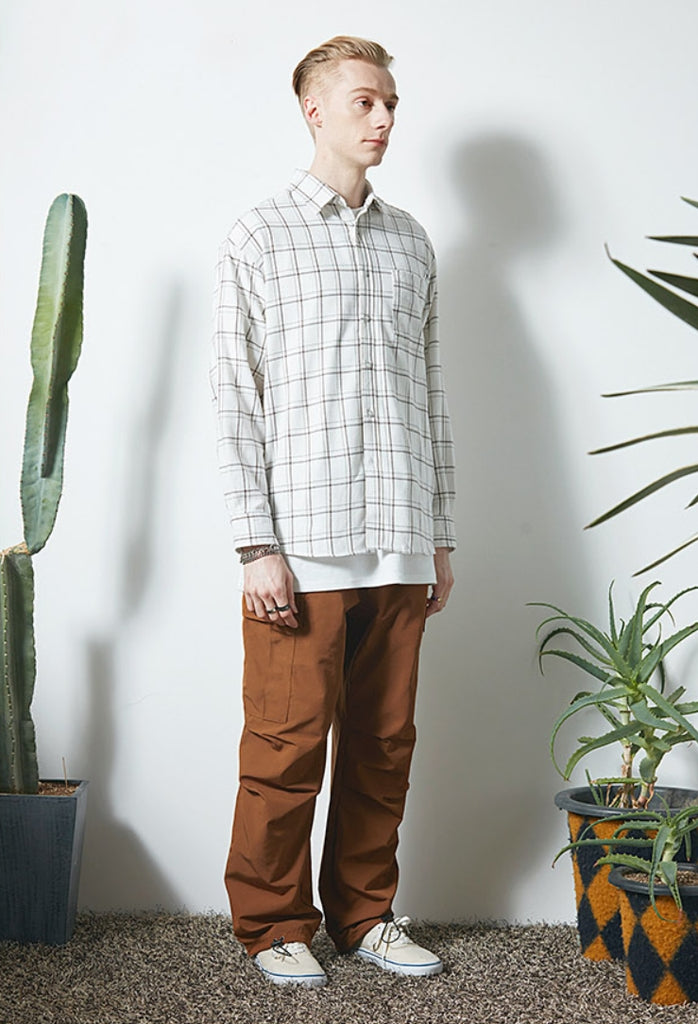 セイントペイン(SAINTPAIN) SP DOUBLE PANE CHECK SHIRTS-IVORY