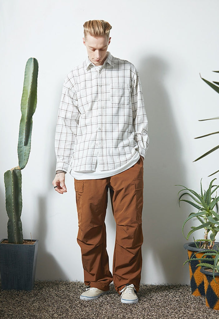 セイントペイン(SAINTPAIN) SP DOUBLE PANE CHECK SHIRTS-IVORY
