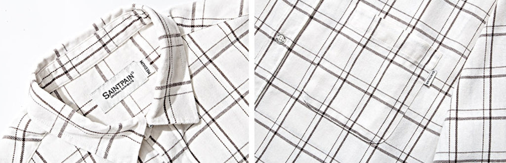 セイントペイン(SAINTPAIN) SP DOUBLE PANE CHECK SHIRTS-IVORY