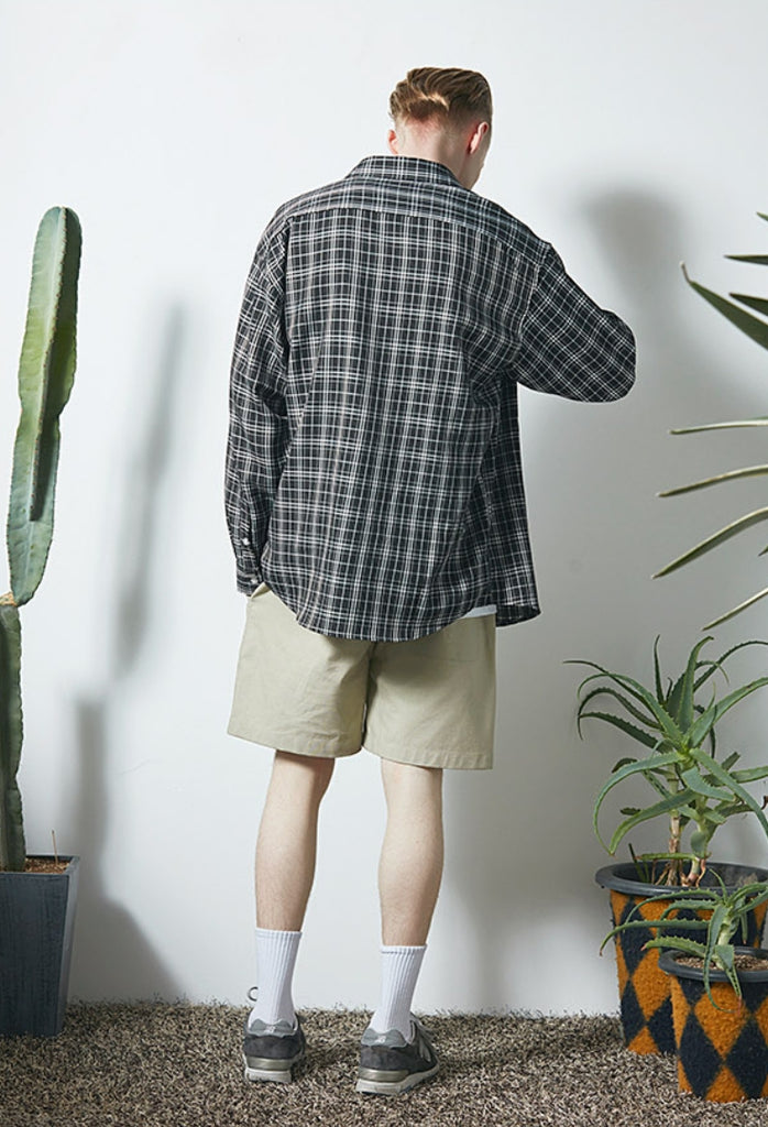 セイントペイン(SAINTPAIN) SP TARTAN CHECK SHIRTS-BLACK