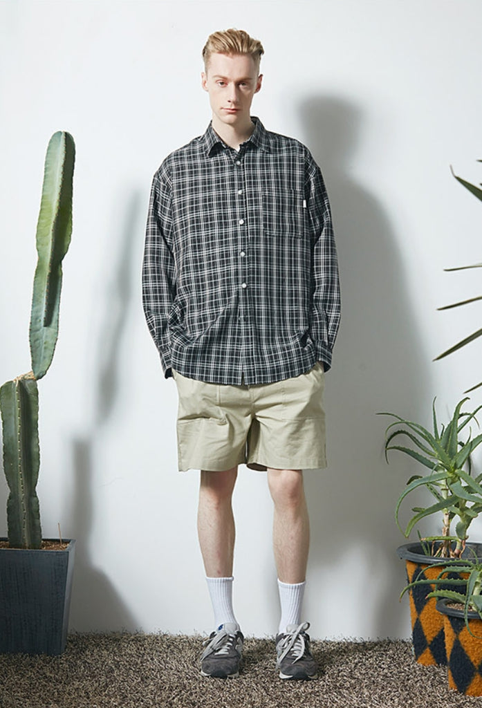 セイントペイン(SAINTPAIN) SP TARTAN CHECK SHIRTS-BLACK