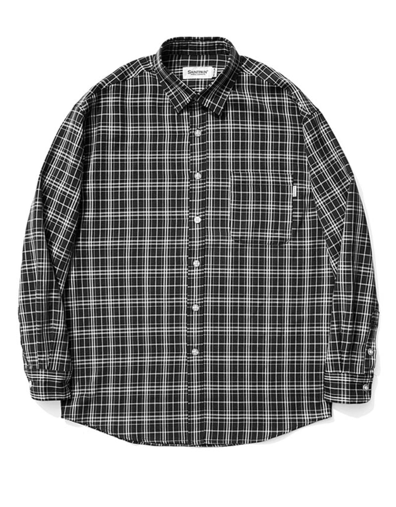 セイントペイン(SAINTPAIN) SP TARTAN CHECK SHIRTS-BLACK