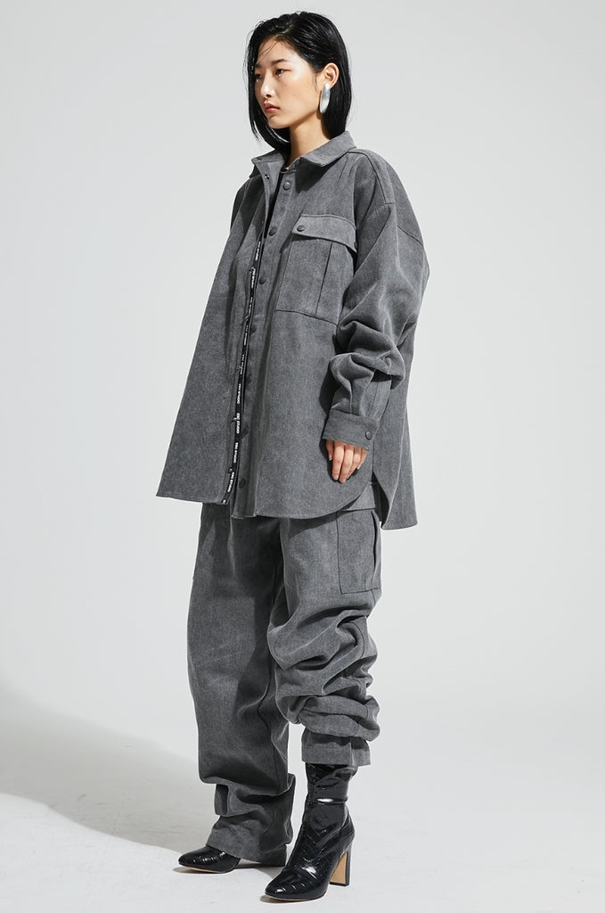 イーエスシースタジオ(ESC STUDIO)  Denim pocket shirt (grey)
