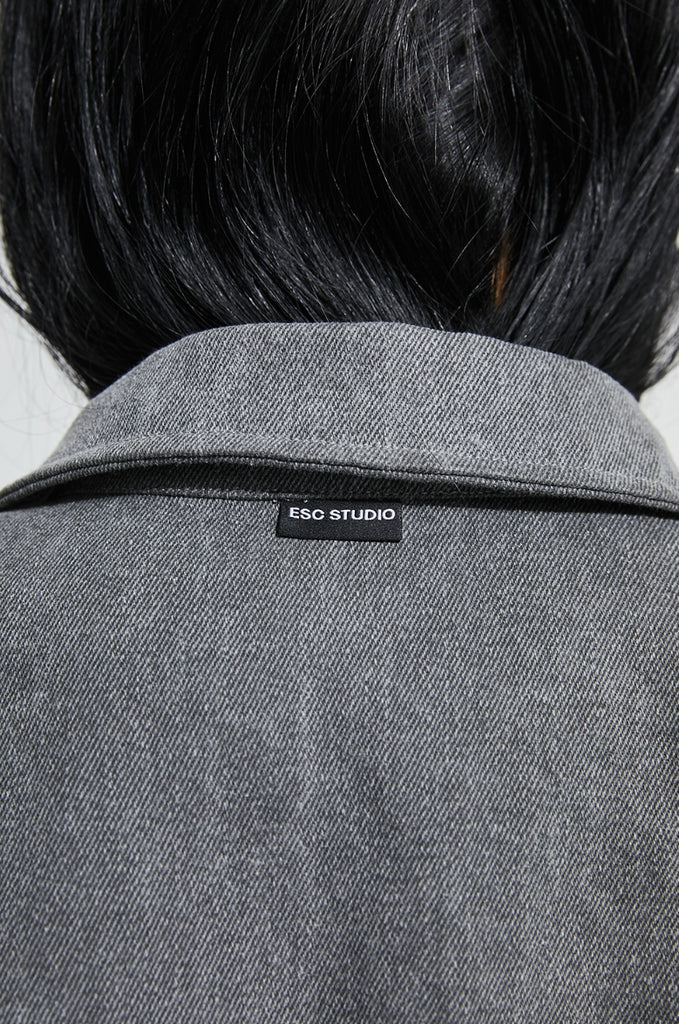 イーエスシースタジオ(ESC STUDIO)  Denim pocket shirt (grey)
