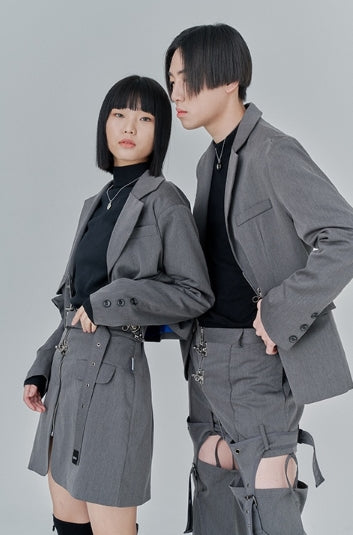 オージーオーディー(OZOD)SUIT SKIRT_gray