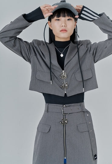 オージーオーディー(OZOD)SUIT SKIRT_gray