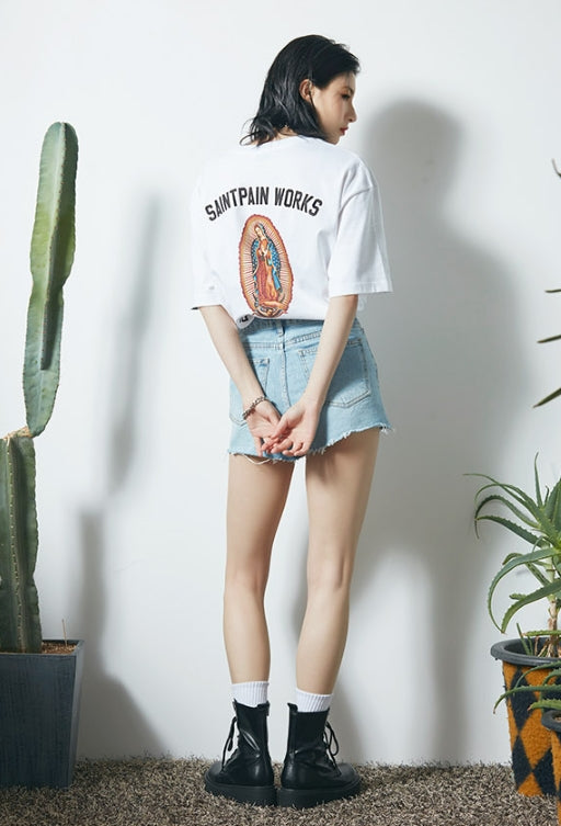 セイントペイン(SAINTPAIN)  SP 2X GUADALUPE TEE-WHITE