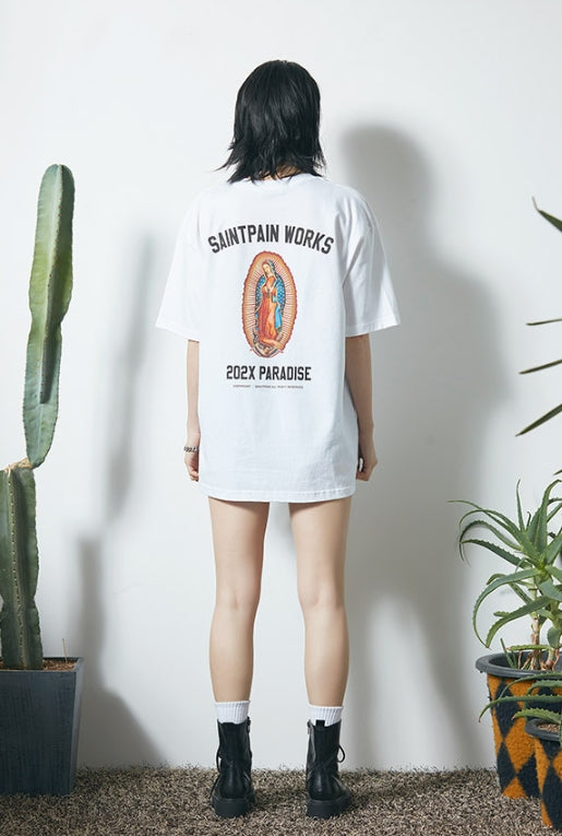 セイントペイン(SAINTPAIN)  SP 2X GUADALUPE TEE-WHITE