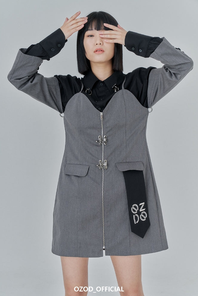 オージーオーディー(OZOD) SUIT ONE-PIECE_gray