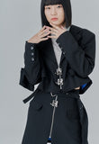 オージーオーディー(OZOD) CROP BLAZER_black