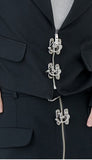 オージーオーディー(OZOD) CROP BLAZER_black