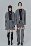オージーオーディー(OZOD) CROP BLAZER_gray