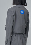 オージーオーディー(OZOD) CROP BLAZER_gray