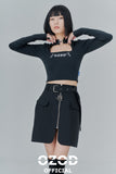オージーオーディー(OZOD) SQUARE NECK TOP_black