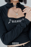 オージーオーディー(OZOD) SQUARE NECK TOP_black