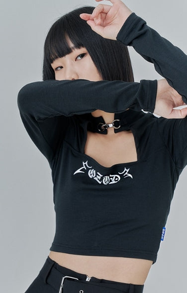 オージーオーディー(OZOD) SQUARE NECK TOP_black