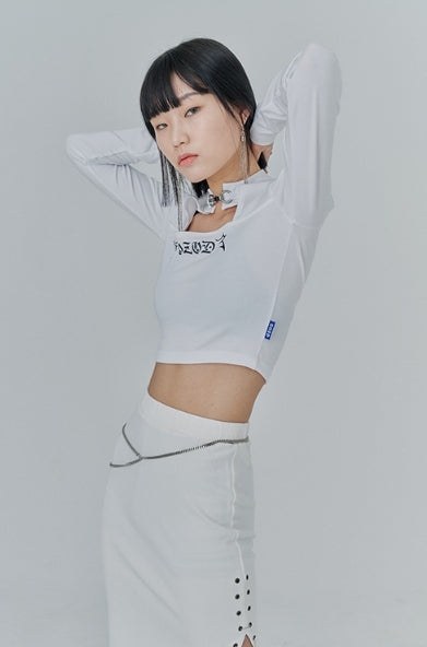オージーオーディー(OZOD) SQUARE NECK TOP_white