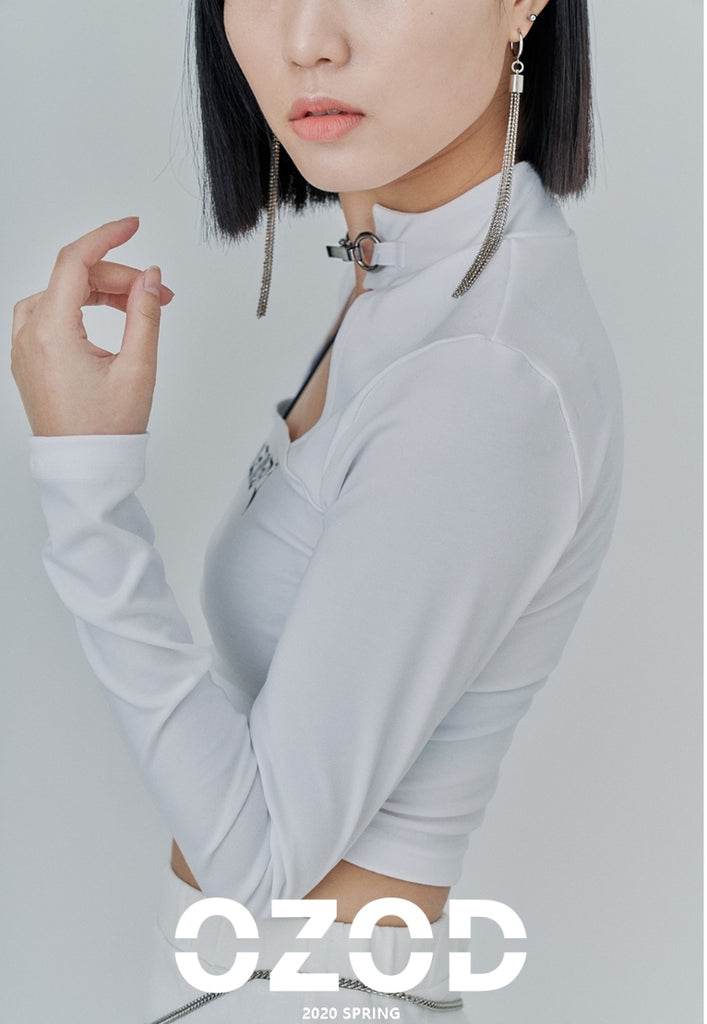 オージーオーディー(OZOD) SQUARE NECK TOP_white
