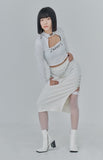 オージーオーディー(OZOD) SQUARE NECK TOP_white