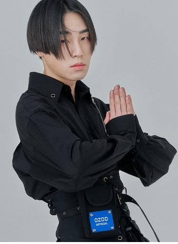 オージーオーディー(OZOD) CHAIN BIG SHIRTS_black