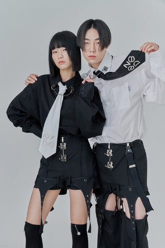 オージーオーディー(OZOD) CHAIN BIG SHIRTS_black