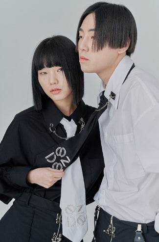 オージーオーディー(OZOD) CHAIN BIG SHIRTS_black